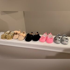 Lot of baby girl dress shoes various sizes 0-6 months
